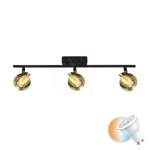 Sprawdź Reflektorki Italux czarne GU10 3-punktowe LED SPL-45379-3-BK-BRSS