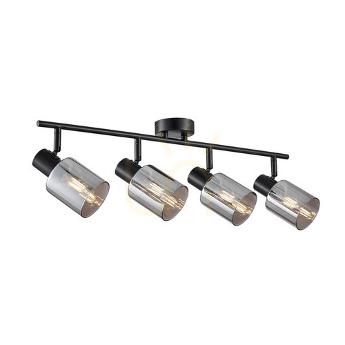 Sprawdź Lampa sufitowa Italux Santia 4xE14 czarna z dymionym szkłem SPL-65342-4-BK-SG