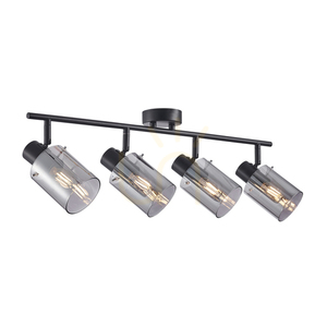 Reflektorek sufitowy Italux Sardo 4×E14 czarny z dymionym szkłem SPL-5581-4-BK-SG small 0