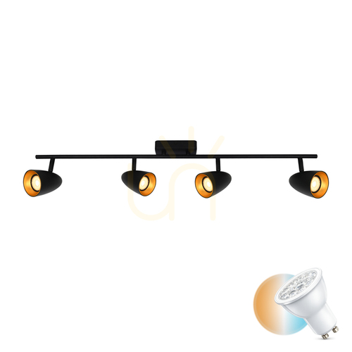 Sprawdź Reflektorek Italux Tino 4 × GU10 czarno-złoty SPL-36748-4-BK-GD