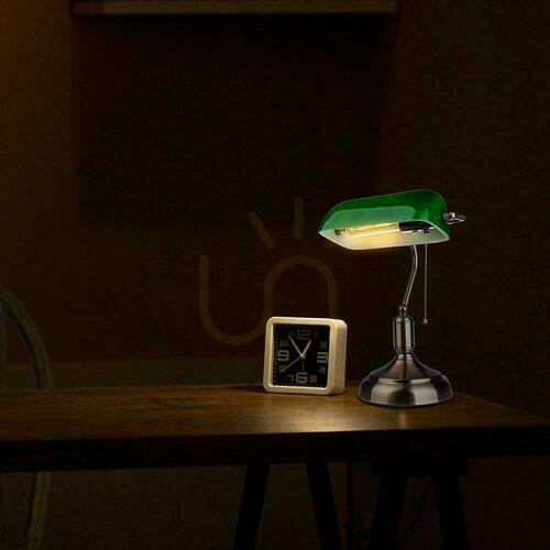 Sprawdź Lampa Bankierska V-TAC E27 Stare Złoto Zielony Klosz VT-7151-GR 5 Lat Gwarancji