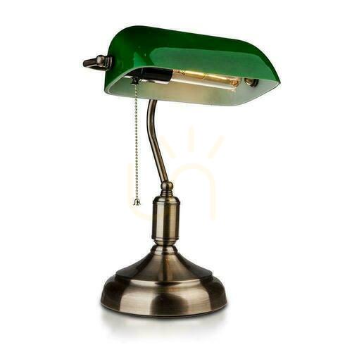 Sprawdź Lampa Bankierska V-TAC E27 Stare Złoto Zielony Klosz VT-7151-GR 5 Lat Gwarancji