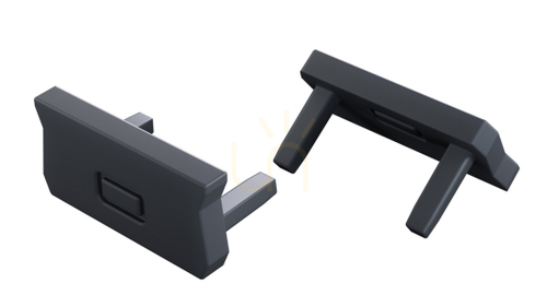 Sprawdź Zaślepka ABS z otworem trasowanym do profilu LUMINES Design+ atom, Rock Anthracite RAL 7016, 2w1