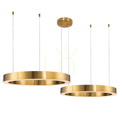 Sprawdź Lampa wisząca CIRCLE 60+60 LED mosiądz na 1 podsufitce