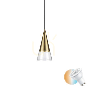Lampa wisząca Ideallux CONO 321479 mosiądz szkło GU10 1x28W 15 cm small 0
