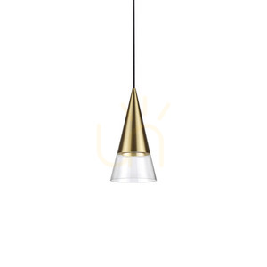 Lampa wisząca Ideallux CONO 321479 mosiądz szkło GU10 1x28W 15 cm small 2