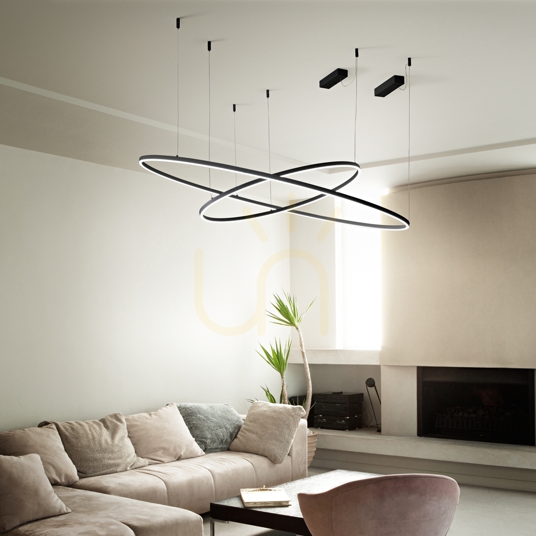 Obejrzyj Lampa wisząca Ideal Lux Oracle Slim 342108 czarna LED 53W 90 cm 2700K Lampa wisząca Ideal Lux Oracle Slim 342108 czarna LED 53W 90 cm 2700K