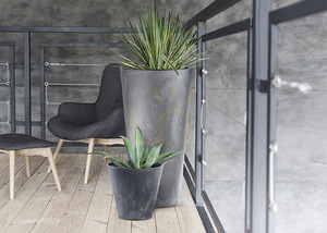 Doniczka mrozoodporna TUBUS BETON EFFECT - beton 7 L small 2