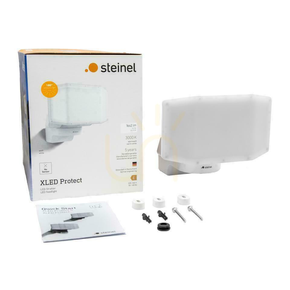Zobacz Naświetlacz bez czujnika Steinel XLED Protect PIR 13,6W 3000K 1642lm IP54 IK03 230V biały / tworzywo sztuczne Naświetlacz bez czujnika Steinel XLED Protect PIR 13,6W 3000K 1642lm IP54 IK03 230V biały / tworzywo sztuczne