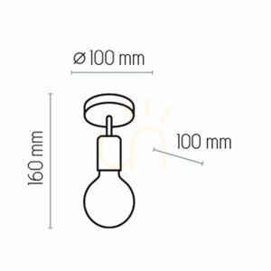 Retro Lampa Sufitowa 1 Czarny / Patyna small 2