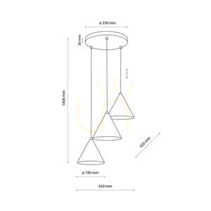 Cono White Lampa Wisząca 3 Koło small 6