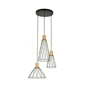 Modesto Wood Sosna Lampa Wiszaca 3 Koło small 6