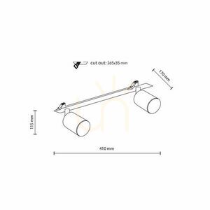 Nex Black 2 Xgu10 Lampa Sufitowa Podtynkowa small 4