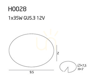 Oprawa wpuszczana Max Light META H0028 okrągła satyna metal GU5.3 35W small 1