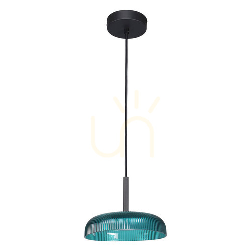 Sprawdź Lampa wisząca Italux Colle LED zielona/czarna 12 W 25 cm PND-48529-BK-BLU