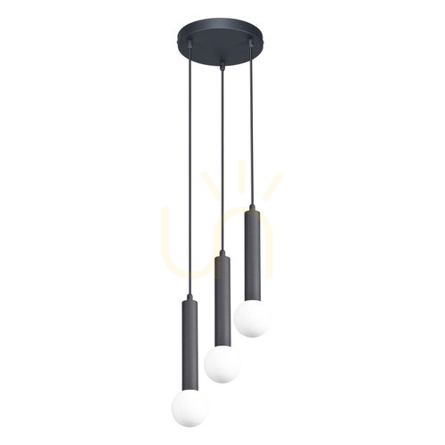 Sprawdź Lampa wisząca Italux FILANO piaskowo-czarna z białymi kloszami 3x G9 PND-33574-3-BK