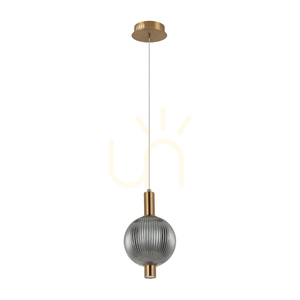 Lampa wisząca Italux Lenti LED dymiona złota 15 cm PND-83631-1-BRO-SG small 0