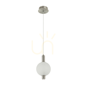 Lampa wisząca Italux Lenti LED 7W 3000K srebrna z białym kloszem PND-83631-1-SC-WH small 0