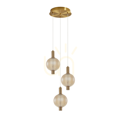 Sprawdź Lampa Wisząca Italux Lenti LED Bursztynowa Złota PND-83631-3-AB-AMB