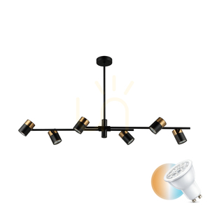 Lampa wisząca Italux Elice czarna 6xGU10 LED PND-58892-6-BK-BRO small 0