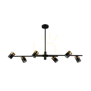 Lampa wisząca Italux Elice czarna 6xGU10 LED PND-58892-6-BK-BRO small 1