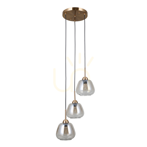 Sprawdź Lampa wisząca Italux Felis 3xE27 złota bursztynowa PND-40824-3-GD