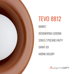 Kinkiet Argon TEVO biały terakota szkło G9 IP20 8812 small 5