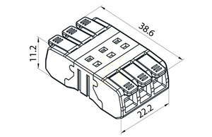 Szybkozłączka z dźwignią przelotowa CMK‑653 3x0.2‑2.5mm2 bez konieczności zarabiania końcówek small 1