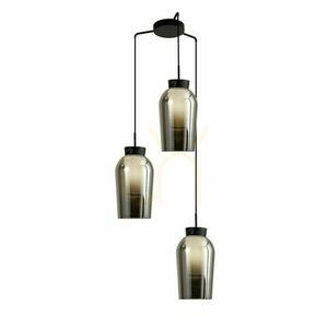 Żyrandol Mantra Nora 8284 czarny chromowane szkło 3xE27 53,4 cm small 0
