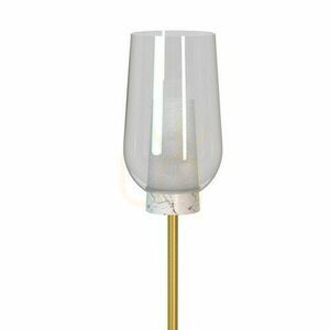Lampa podłogowa NORA 8402 złota, szkło przezroczyste, E27, 165 cm, włącznik nożny small 1