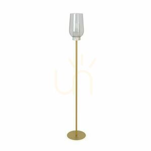 Lampa podłogowa NORA 8402 złota, szkło przezroczyste, E27, 165 cm, włącznik nożny small 0