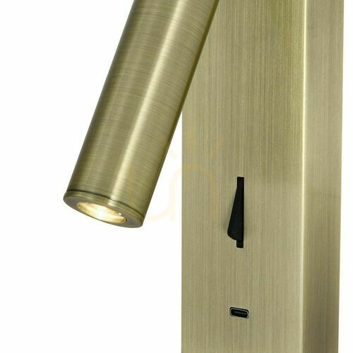 Sprawdź Kinkiet do czytania Mantra TARIFA III 8987 LED 3W 3000K mosiądz z ładowarką USB-C