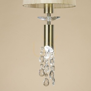 Lampa wisząca Mantra Tiffany 3881, E27 + G9, beż i antyczny mosiądz, klosz z organzy ø23 cm small 2