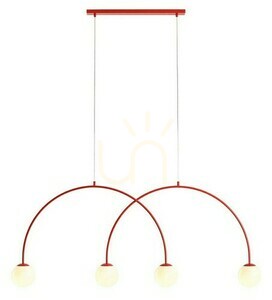 Lampa wisząca Aldex Una 4 Red Chilli L, czerwona, 4 × E14, 149 cm, 1116L19_L small 0