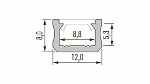 Profil LED LUMINES X nawierzchniowy złoty RAL 1923 matowy 3 m 10-1726-30 small 1