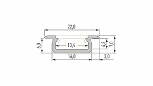 Profil LED LUMINES typ Z RAL1923 mat. 1 m small 1