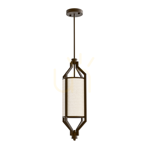 Sprawdź Lampa wisząca Zundo brązowa 20 cm metalowo-tkaninowa Open Design Highlights