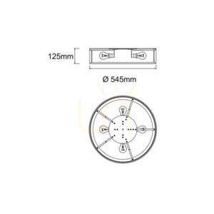 Plafon Zalindro 54 cm biały czarny metal szkło tkanina E27 Open Design Highlights small 1