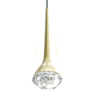 Lampa wisząca Crima Transparentna Złoto Satynowe Open Design Highlights small 1