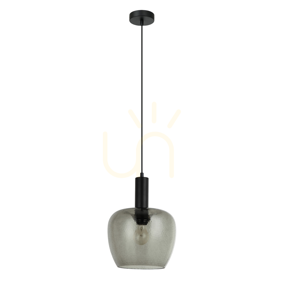 Sprawdź Lampa Wisząca Italux Aprica Czarna Dymiona Szkło E27 PND-59769-BK-SG Lampa Wisząca Italux Aprica Czarna Dymiona Szkło E27 PND-59769-BK-SG