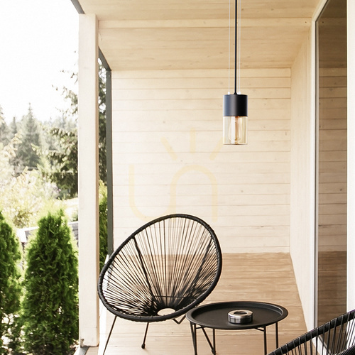 Sprawdź Lampa Zewnętrzna Wisząca Rendl R14130 Quinn Zewnętrzna, Ip54 Czarna Szkło Bursztynowe