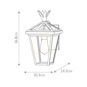 Mała latarnia naścienna Palma - 1 źródło światła - Czarny  Elstead small 3