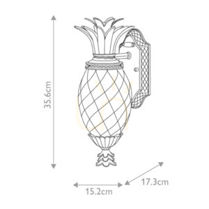 Mała latarnia naścienna Plantation - 1 źródło światła - Polerowany brąz Elstead small 6