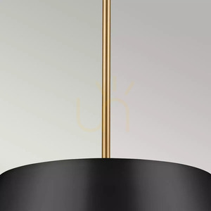 Lampa wisząca, Półplafon Luella - 3 źródła światła - Czarny, mosiądz Elstead small 1