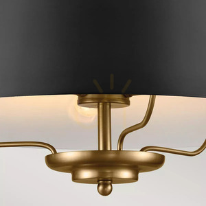 Lampa wisząca, Półplafon Luella - 3 źródła światła - Czarny, mosiądz Elstead small 2