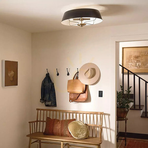 Lampa wisząca / półplafon Luella - 4 źródła światła - Czarny i mosiądz Elstead small 5