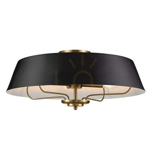 Sprawdź Lampa wisząca / półplafon Luella - 4 źródła światła - Czarny i mosiądz Elstead