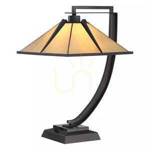 Lampa stołowa Pomeroy - 1 źródło światła - Western brąz Elstead small 0
