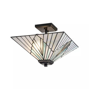 Lampa wisząca, Półplafon Alderley - 2 źródła światła - Vintage brąz Elstead small 6