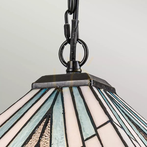 Lampa wisząca Elstead ALDERLEY TF-ALDERLEY-P witraż Tiffany 38 cm, brąz vintage, 1xE27, wyłącznik sznurkowy small 1